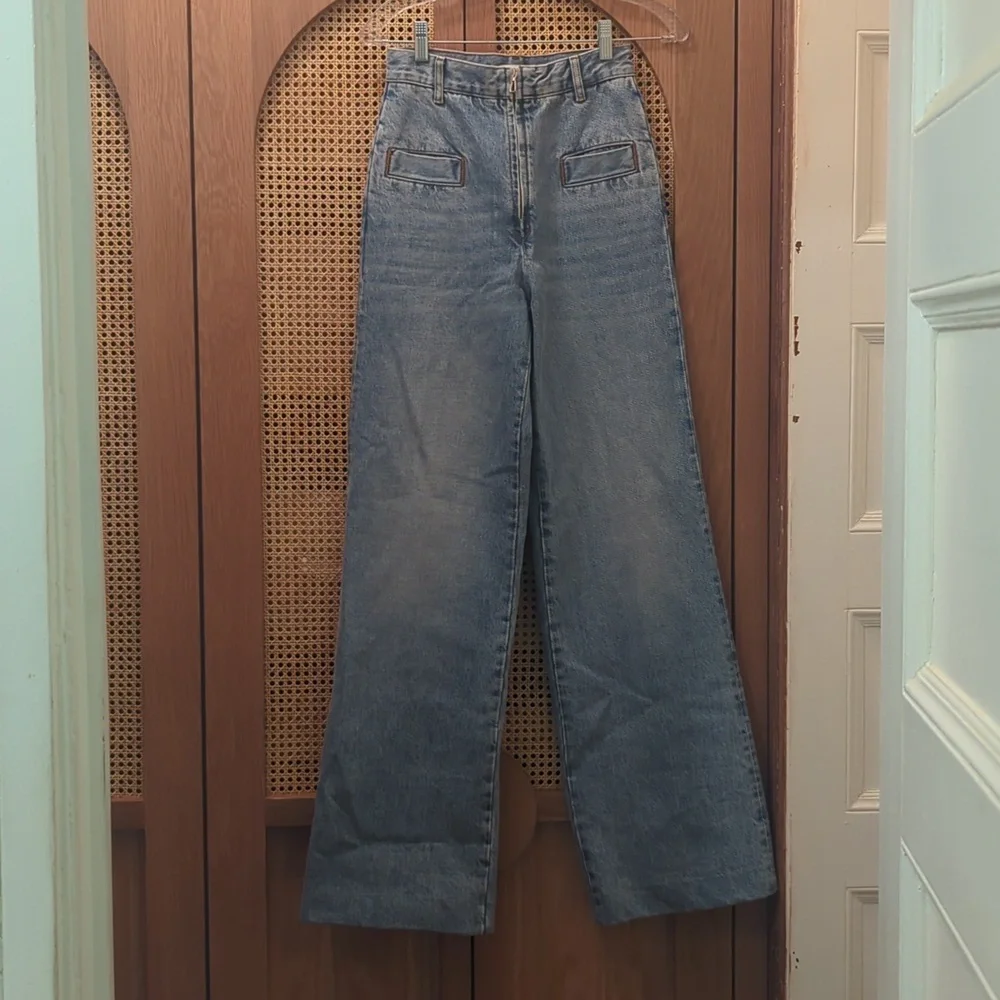 NWT Sandro Wide Leg Jean (Oslo Jean) Sz 34 - XS | Light Wash Denim - Picture 7 of 9